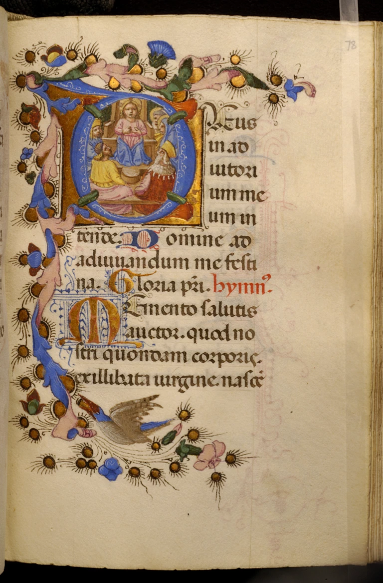 Foglio del Libro d'Ore di Adimari. Gesù tra i dottori - Walters Museum, Baltimora